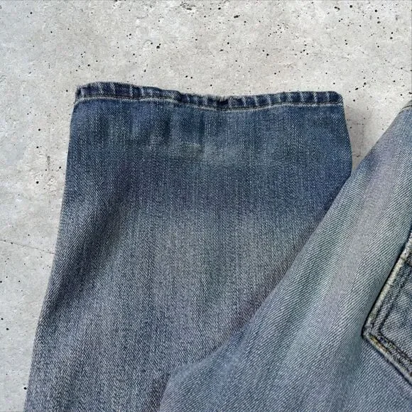 Carhartt Loose Fit Jeans Men’s 12 Tall Blue Denim Straight Workwear Distressed - Picture 5 of 10